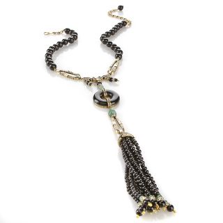 Heidi Daus Deco Detail Beaded Tassel Drop Necklace