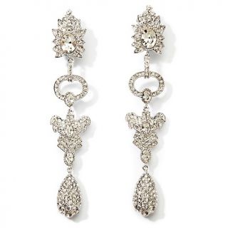 Jewelry Earrings Drop Heidi Daus Georgian Lace Silvertone Drop