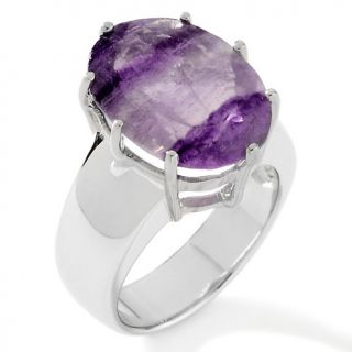 7ct Purple Namibian Fluorite Sterling Silver Oval Ring at