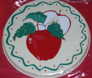  Red Apple Slice ROUND STOVE Electric Eye Range Cook TOP BURNER COVERS