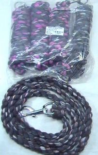  of assorted color 7 round braided cotton lead ropes horse tack equine