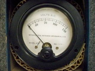 VINTAGE WESTON ELECTRICAL INSTRUMENT CORP VOLTS METER STILL IN