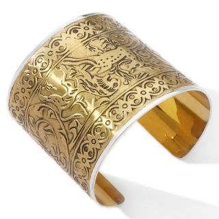 Statements by Amy Kahn Russell Antiqued Goldtone Animal Design Cuff