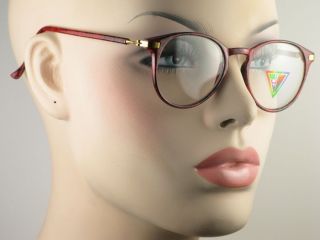 New Vintage Womens Clear Lens Eyeglasses Red Tortoise Gold Color