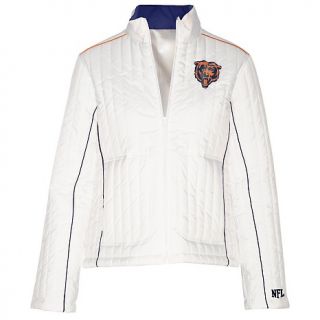 NFL Womens White Quilted Jacket by G III   Bears