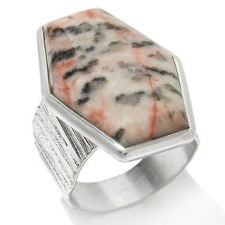 Mine Finds by Jay King Pink Feather Dolomite Sterling Silver Ring