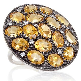  citrine and white topaz sterling silver cocktail ring rating 7 $ 69 93