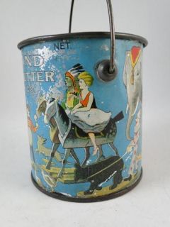  Peanut Butter Advertising Tin Can Bucket New York H C Derby Old