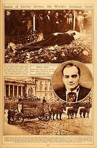 1922 Rotogravure Enrico Caruso Tenor Hotel Vesuvio Naples Italy Death