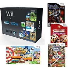 Nintendo Wii 3 Game Sports System Bundle with Accessory Mega Kit at