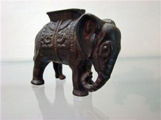  Cast Iron Republican Elephant Still Coin Bank Authentic Old