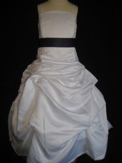 Lapis Satin Pick Up Flower Girl Jr Bridesmaid Dress 2T 3T 4T 5 6 7 8