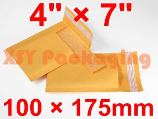 Kraft Bubble Envelopes Padded Mailing Bags Usable Size 4 x 7 100 x