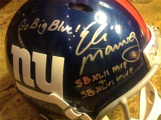 Eli Manning Signed Giants Authetic PROLINE Revolution Helmet (Steiner