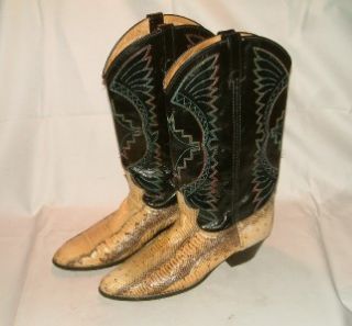 Ladies Acme Exotic Python Snake Cowboy Boots Size 9M