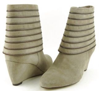 Enzo Angiolini Quteria Taupe Suede Womens Designer Shoes Wedge Ankle