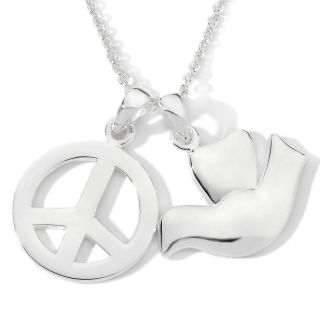 106 5427 sterling silver peace and dove charm necklace note customer