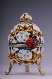 Faberge Egg with Beetle and turtles by Keren Kopal Swarovski Crystal