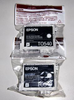  Two 2 Genuine Epson R800 R1800 T0540 Gloss Optim Ink T054020