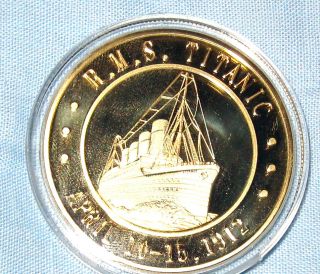 TITANIC COIN GOLD Queen Elizabeth II Commemoration Man Medal C Ship U