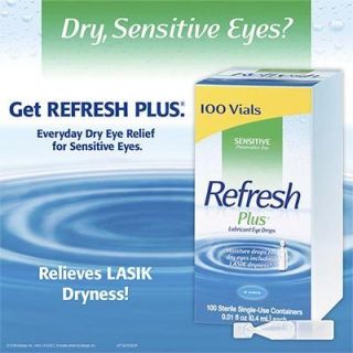 100 Vials Containers REFRESH Plus Lubricant Eye Drops