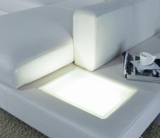 Modern White Top Grain Leather Modular Sectional Sofa Contemporary