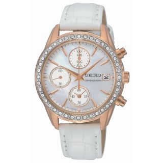 112 2848 seiko women s quartz chronograph watch with swarovski