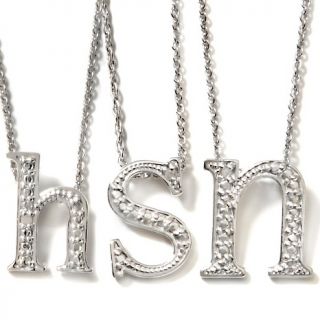 100 118 diamond accented sterling silver initial pendant with 18 chain