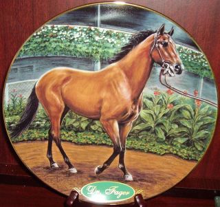 Danbury Mint horse plate Dr Fager Legendary Thoroughbreds Rare