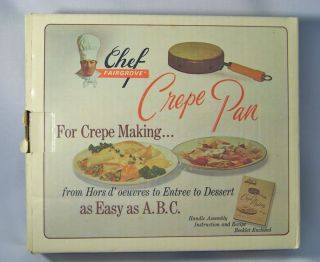 Vintage New Old Stock CHEF FAIRGROVE CREPE PAN Original Box 1976