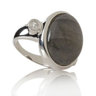 Sally C Treasures Labradorite and White Topaz Sterling Silver Ring