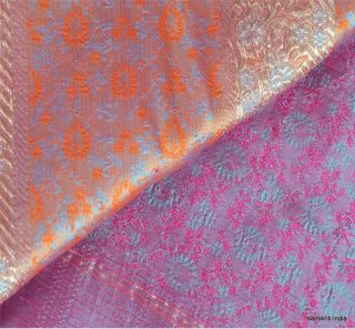 Vintage Sari Woven Fabric Art Silk Heavy Floral Quilt Craft OOAK Deco