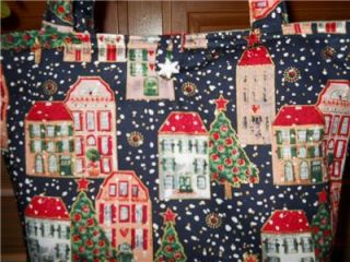 Let It Snow Christmas Village Fabric/Tote/Handbag/Purse/Handmade