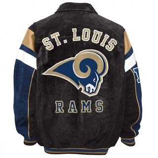 NFL Suede Varsity Jacket with Contrast Lining by G III   Rams