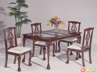 Chippendale 7 Piece Traditional Formal Dining Room Set
