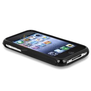 Black s Shape TPU Hard Gel Soft Rubber Skin Case Cover for iPhone 3 G