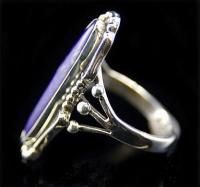  Sterling Silver Purple Sugilite Elongated Oval Womens Ring 9