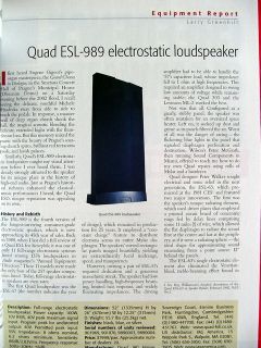 QUAD ESL 989 electrostatic loudspeaker review Stereophile magazine 11