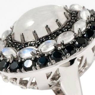 Yours by Loren Rainbow Moonstone and Black Onyx Sterling Silver Ring