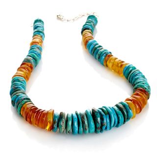  jay king turquoise and amber beaded disc necklace rating 10 $ 149 90