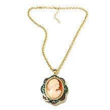 amedeo nyc 40mm cameo cz and enamel pendant $ 149 95