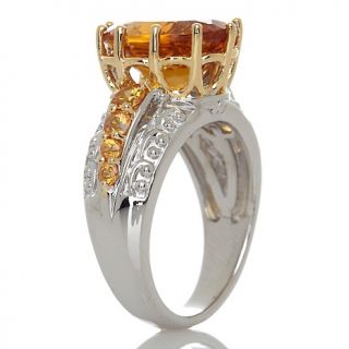 Victoria Wieck 3.66ct Fire Citrine and Orange Sapphire Sides Ring at