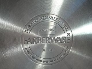 Stove Top Skillet Frying Pan Farberware Stainless Steel Impact Bonded