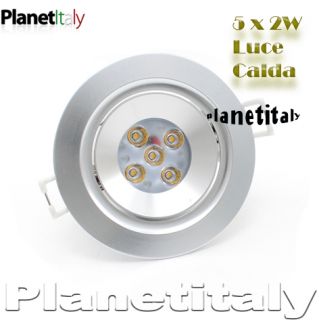 10PZ Faretti Da Incasso LED 10W LED 5X2W Luce Calda Foro 7cm