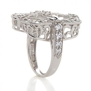 Xavier .58ct Absolute™ Octagon White Frosted Crystal Filigree Ring