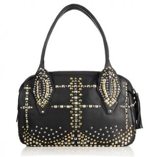 Clever Carriage Hand Studded Leather Capri Tote Bag