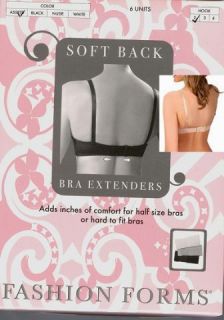 New Fashion Forms Soft Back Bra Extenders 4 Hook Colors
