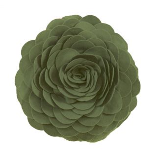 Evas Fleurs de Jardon Decorative Throw Pillow 13 Round Kiwi Green
