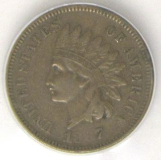 1867 Indian Head Cent ANACS EF40 Struck thru Grease