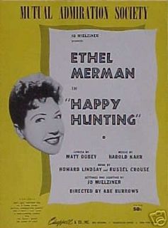 Ethel MermansHappy HuntingBroadway Sheet Music